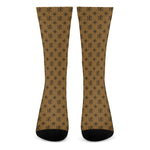 Gold And Black Orthodox Pattern Print Crew Socks