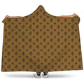 Gold And Black Orthodox Pattern Print Hooded Blanket