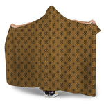 Gold And Black Orthodox Pattern Print Hooded Blanket