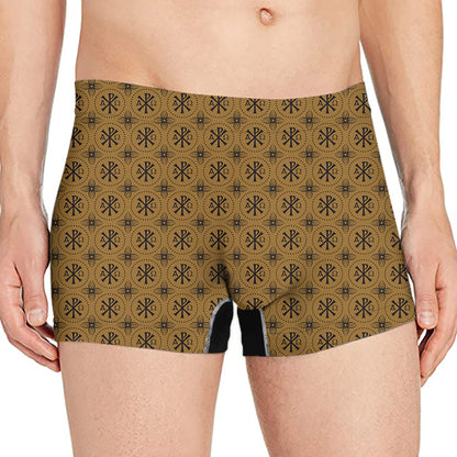Gold And Black Orthodox Pattern Print Men's Boxer Briefs