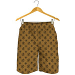 Gold And Black Orthodox Pattern Print Men's Shorts