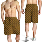 Gold And Black Orthodox Pattern Print Men's Shorts