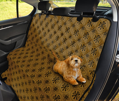 Gold And Black Orthodox Pattern Print Pet Car Back Seat Cover