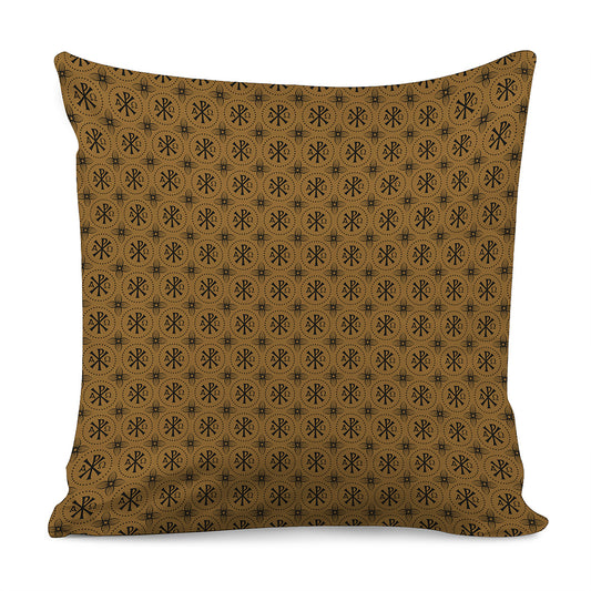 Gold And Black Orthodox Pattern Print Pillow Cover