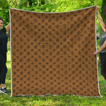Gold And Black Orthodox Pattern Print Quilt