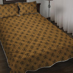 Gold And Black Orthodox Pattern Print Quilt Bed Set