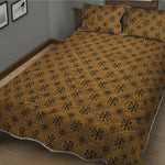 Gold And Black Orthodox Pattern Print Quilt Bed Set