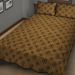 Gold And Black Orthodox Pattern Print Quilt Bed Set