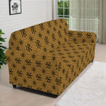 Gold And Black Orthodox Pattern Print Sofa Cover