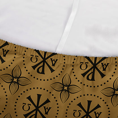 Gold And Black Orthodox Pattern Print Sofa Cover