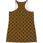 Gold And Black Orthodox Pattern Print Women's Racerback Tank Top