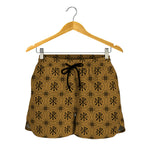 Gold And Black Orthodox Pattern Print Women's Shorts