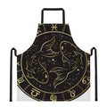 Gold And Black Pisces Sign Print Apron