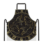 Gold And Black Pisces Sign Print Apron