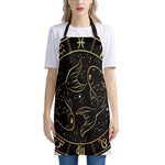 Gold And Black Pisces Sign Print Apron