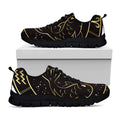 Gold And Black Pisces Sign Print Black Running Shoes