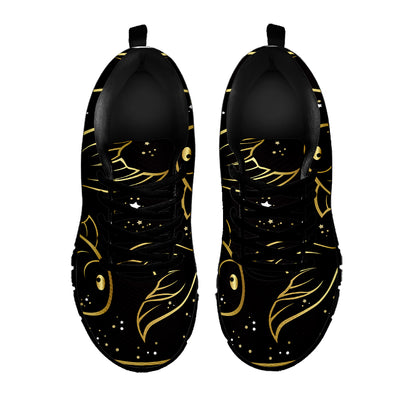 Gold And Black Pisces Sign Print Black Sneakers