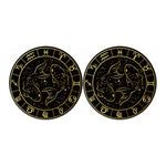 Gold And Black Pisces Sign Print Car Coasters