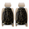 Gold And Black Pisces Sign Print Car Seat Organizers