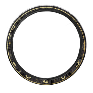 Gold And Black Pisces Sign Print Car Steering Wheel Cover