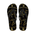 Gold And Black Pisces Sign Print Flip Flops