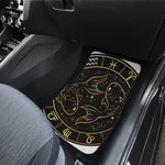 Gold And Black Pisces Sign Print Front and Back Car Floor Mats