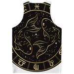 Gold And Black Pisces Sign Print Men's Tank Top