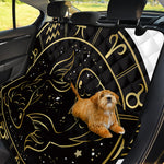 Gold And Black Pisces Sign Print Pet Car Back Seat Cover