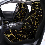 Gold And Black Pisces Sign Print Universal Fit Car Seat Covers