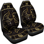 Gold And Black Pisces Sign Print Universal Fit Car Seat Covers