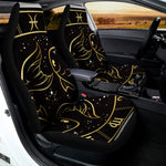 Gold And Black Pisces Sign Print Universal Fit Car Seat Covers