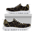 Gold And Black Pisces Sign Print White Running Shoes