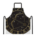 Gold And Black Sagittarius Sign Print Apron