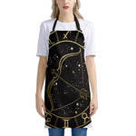 Gold And Black Sagittarius Sign Print Apron