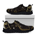 Gold And Black Sagittarius Sign Print Black Running Shoes
