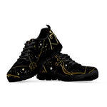 Gold And Black Sagittarius Sign Print Black Sneakers