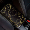 Gold And Black Sagittarius Sign Print Car Center Console Cover