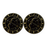 Gold And Black Sagittarius Sign Print Car Coasters