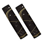 Gold And Black Sagittarius Sign Print Car Seat Belt Covers