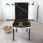 Gold And Black Sagittarius Sign Print Dining Chair Slipcover