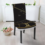 Gold And Black Sagittarius Sign Print Dining Chair Slipcover