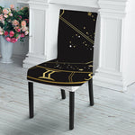 Gold And Black Sagittarius Sign Print Dining Chair Slipcover