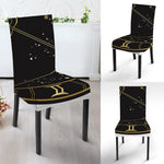 Gold And Black Sagittarius Sign Print Dining Chair Slipcover