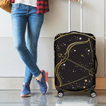 Gold And Black Sagittarius Sign Print Luggage Cover
