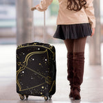 Gold And Black Sagittarius Sign Print Luggage Cover