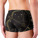 Gold And Black Sagittarius Sign Print Men's Boxer Briefs