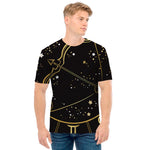 Gold And Black Sagittarius Sign Print Men's T-Shirt