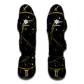 Gold And Black Sagittarius Sign Print Muay Thai Shin Guards
