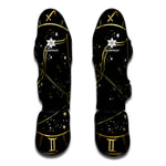 Gold And Black Sagittarius Sign Print Muay Thai Shin Guard