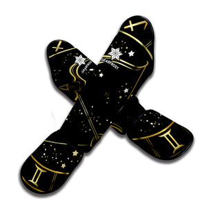 Gold And Black Sagittarius Sign Print Muay Thai Shin Guard